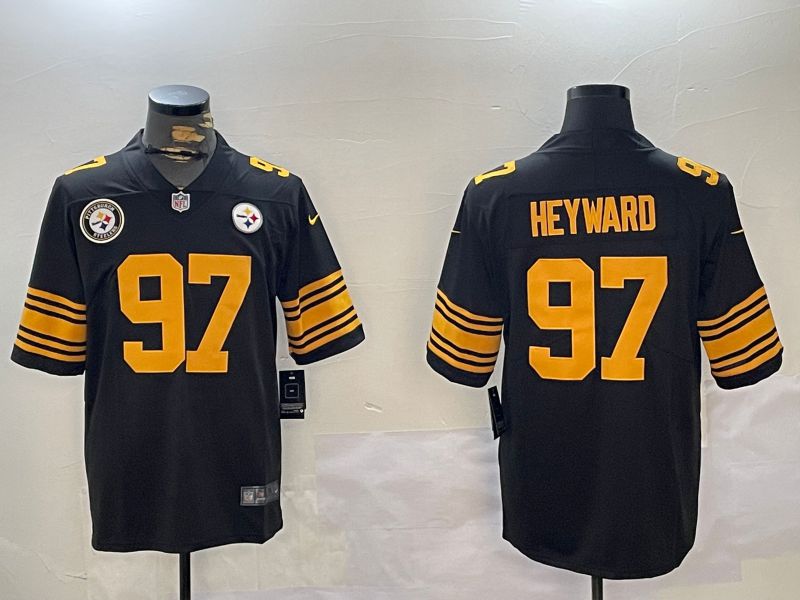Men Pittsburgh Steelers 97 Heyward Black 2024 Nike Vapor Limited NFL Jersey style 1